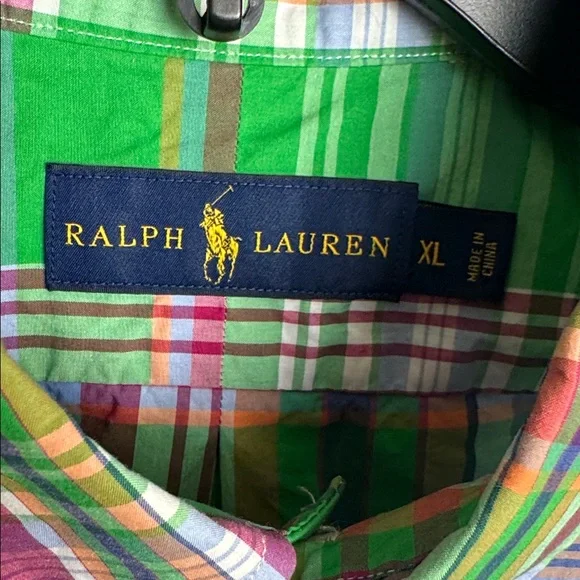 Polo Ralph Lauren XL Madras Plaid Casual Button Down - Picture 5 of 7